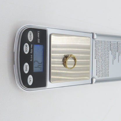 10K Yellow Gold 3 Diamond Ring Size 5 2.4g