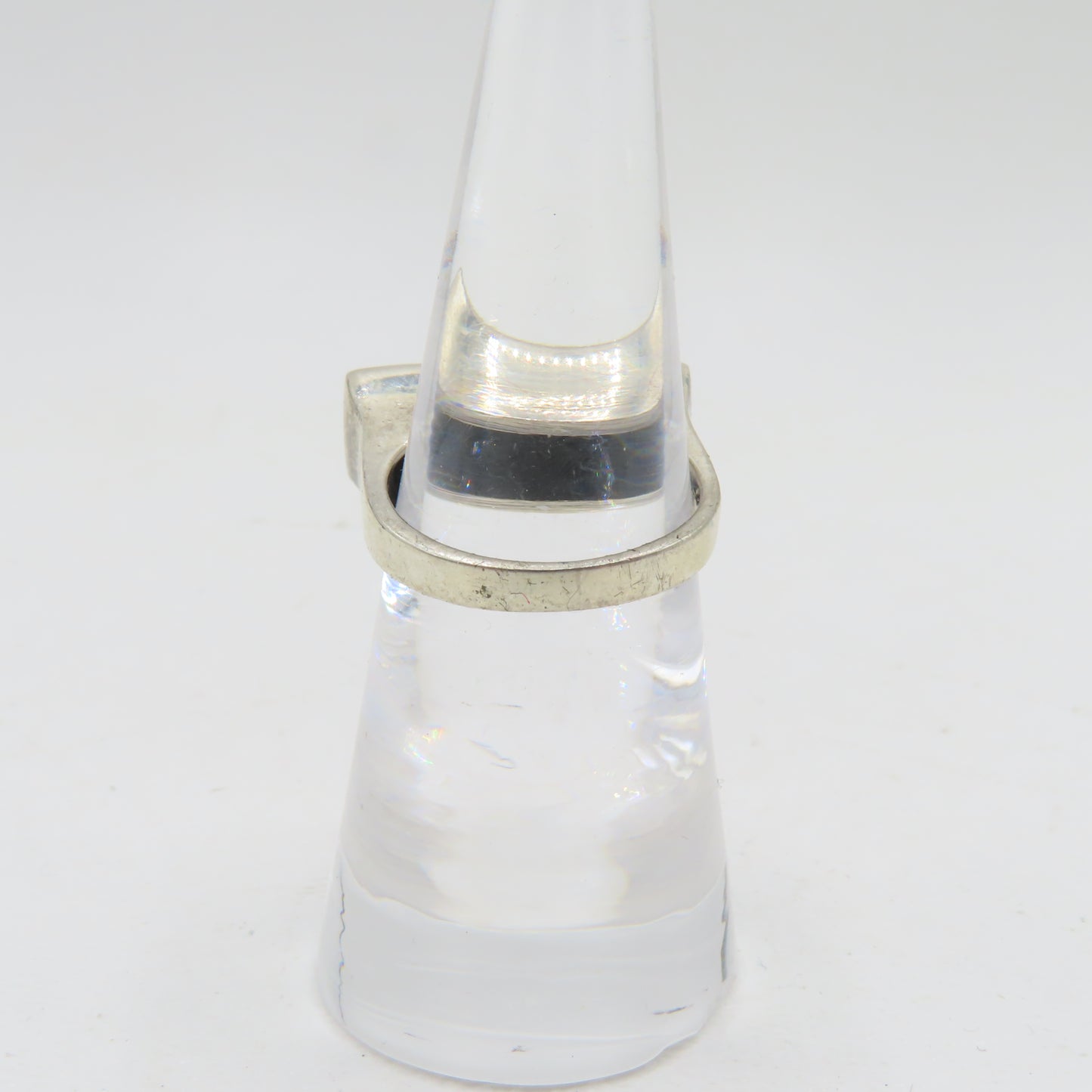 Sterling Silver 925 Modernist Turquoise Multi Gemstone Inlay Ring Size 5 4.7g