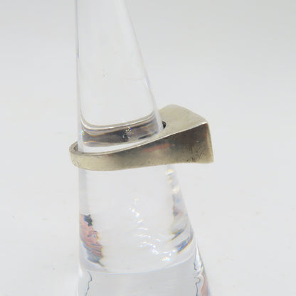 Sterling Silver 925 Modernist Turquoise Multi Gemstone Inlay Ring Size 5 4.7g