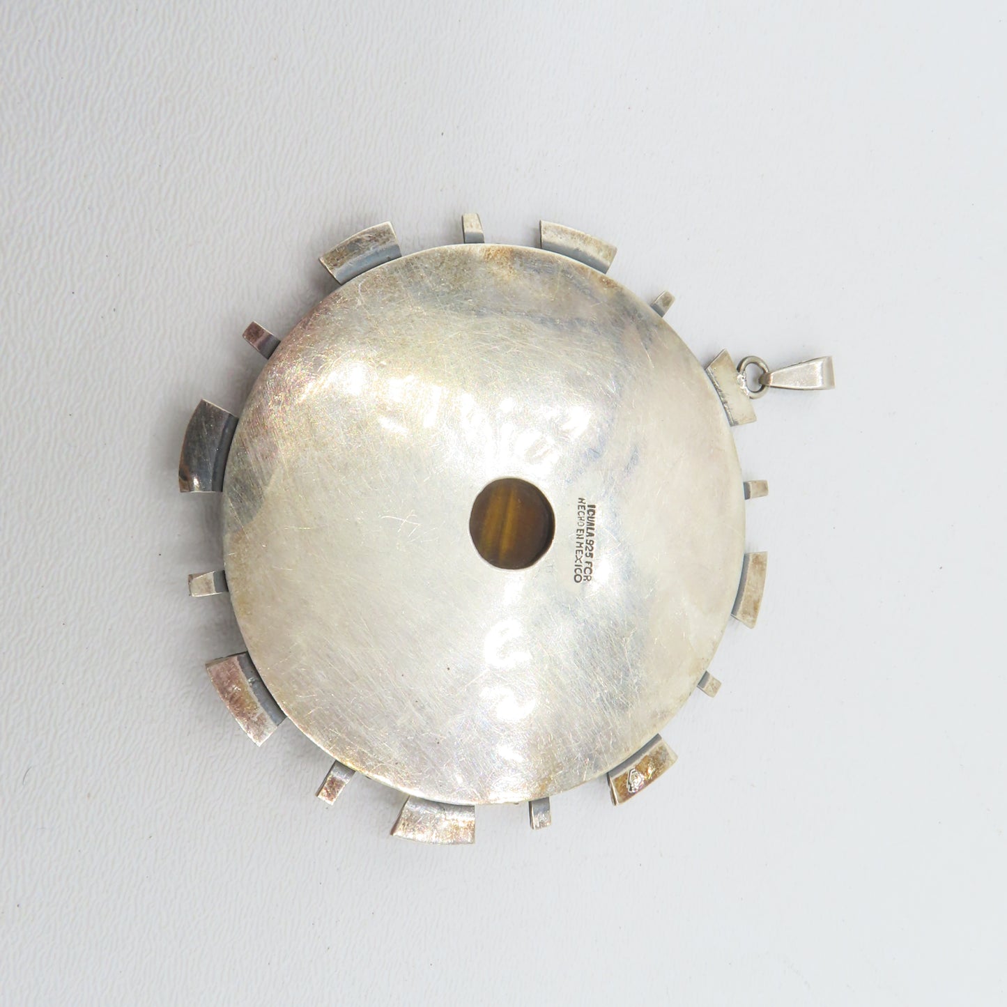 Iguala FCR Sterling Silver 925 Tigers Eye Pendant Mexico 4" 48.3g