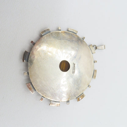 Iguala FCR Sterling Silver 925 Tigers Eye Pendant Mexico 4" 48.3g