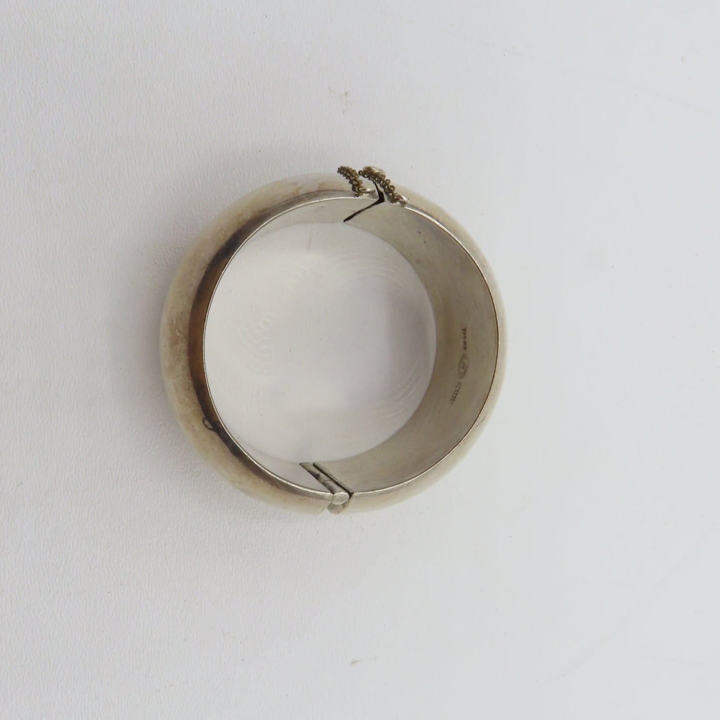 Sterling Silver 925 Taxco Mexico Chunky Hinged Bangle 38mm Bracelet TM-80 8" 106.6g