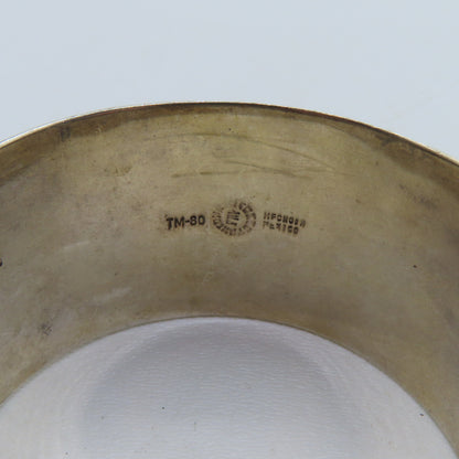 Sterling Silver 925 Taxco Mexico Chunky Hinged Bangle 38mm Bracelet TM-80 8" 106.6g