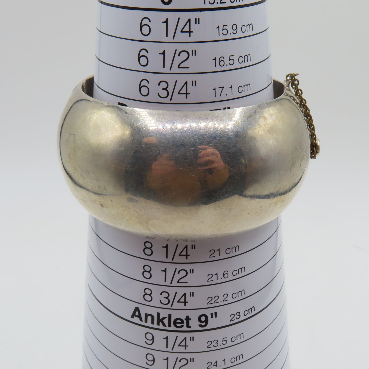 Sterling Silver 925 Taxco Mexico Chunky Hinged Bangle 38mm Bracelet TM-80 8" 106.6g