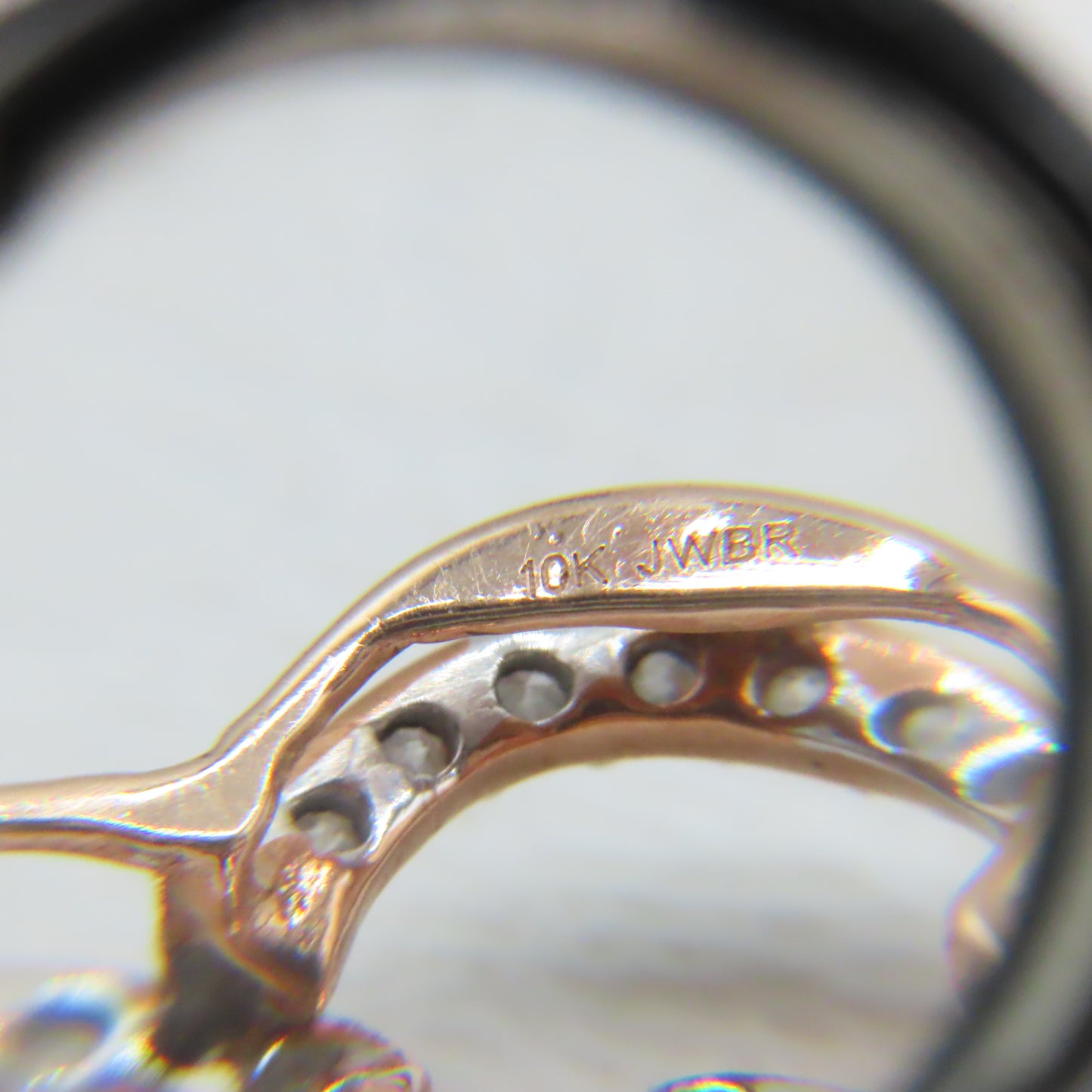 10K Rose Gold Double Open Heart Diamond Pendant 3/4" 1.6g