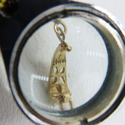 14K Yellow Gold Pear Shaped Blue Topaz Hinged Bail Pendant 1" 2.1g