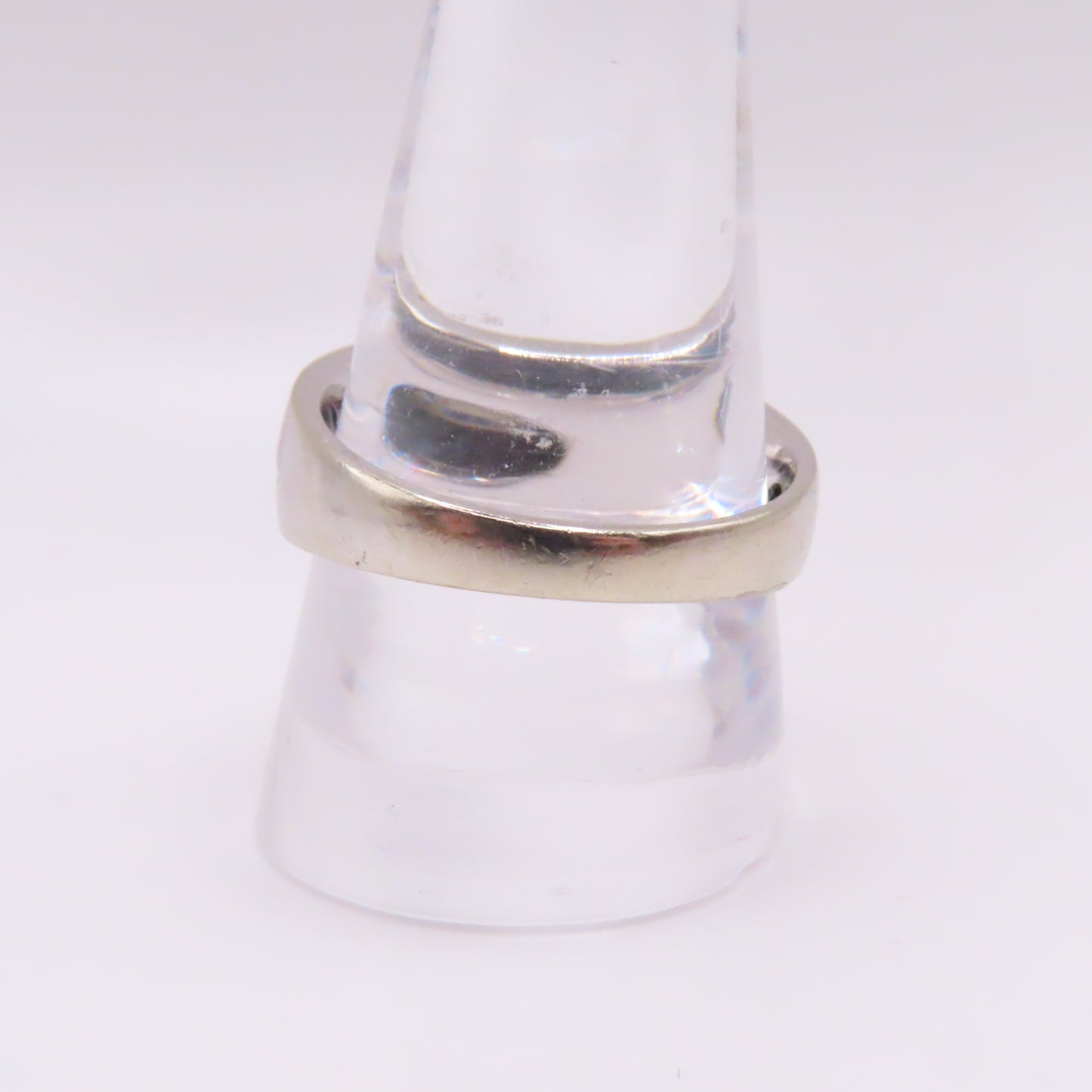 10K White Gold Black Moissanite Channel Band Ring Size 10.5 5.7g 8.7mm