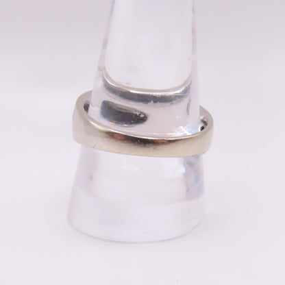 10K White Gold Black Moissanite Channel Band Ring Size 10.5 5.7g 8.7mm