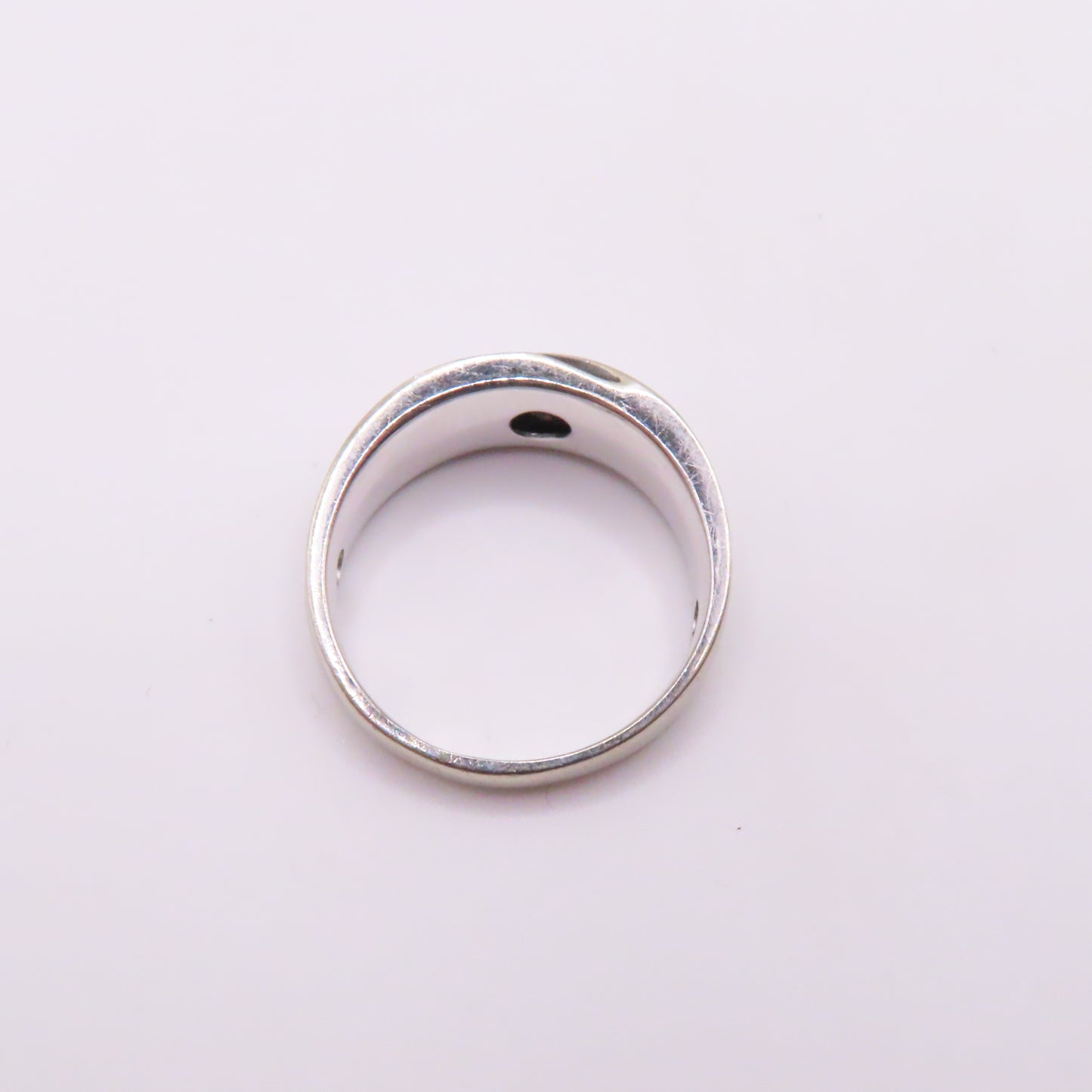 10K White Gold Black Moissanite Channel Band Ring Size 10.5 5.7g 8.7mm