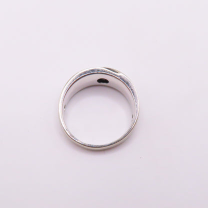 10K White Gold Black Moissanite Channel Band Ring Size 10.5 5.7g 8.7mm