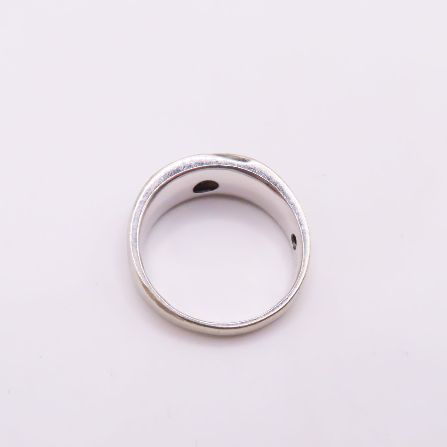 10K White Gold Black Moissanite Channel Band Ring Size 10.5 5.7g 8.7mm