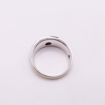 10K White Gold Black Moissanite Channel Band Ring Size 10.5 5.7g 8.7mm