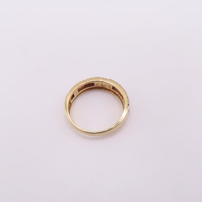 14K Two Tone Rose & Yellow Gold Station Band Ring Size 10.25 5.2g 6mm