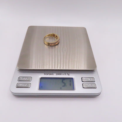 14K Two Tone Rose & Yellow Gold Station Band Ring Size 10.25 5.2g 6mm