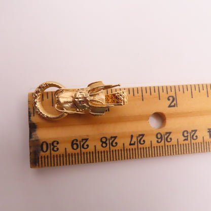 10K Yellow Gold Dragon Head Knocker Pendant 1-1/4" 2.8g