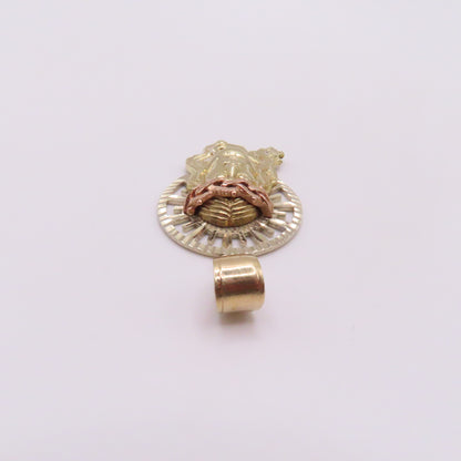 10K Tri Tone Gold Jesus Christ Head Pendant 1-3/4" 6.6g