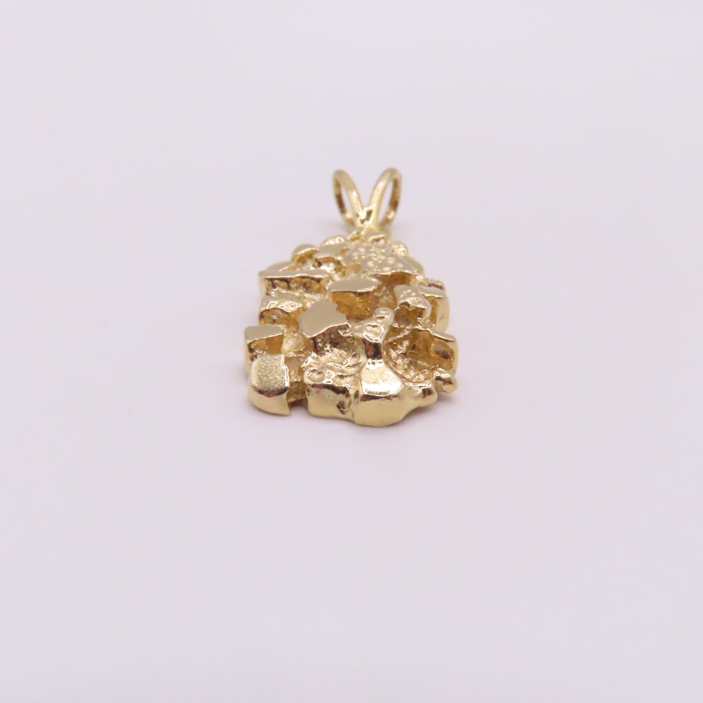 14K Yellow Gold Nugget Pendant 1-1/4" 5.8g