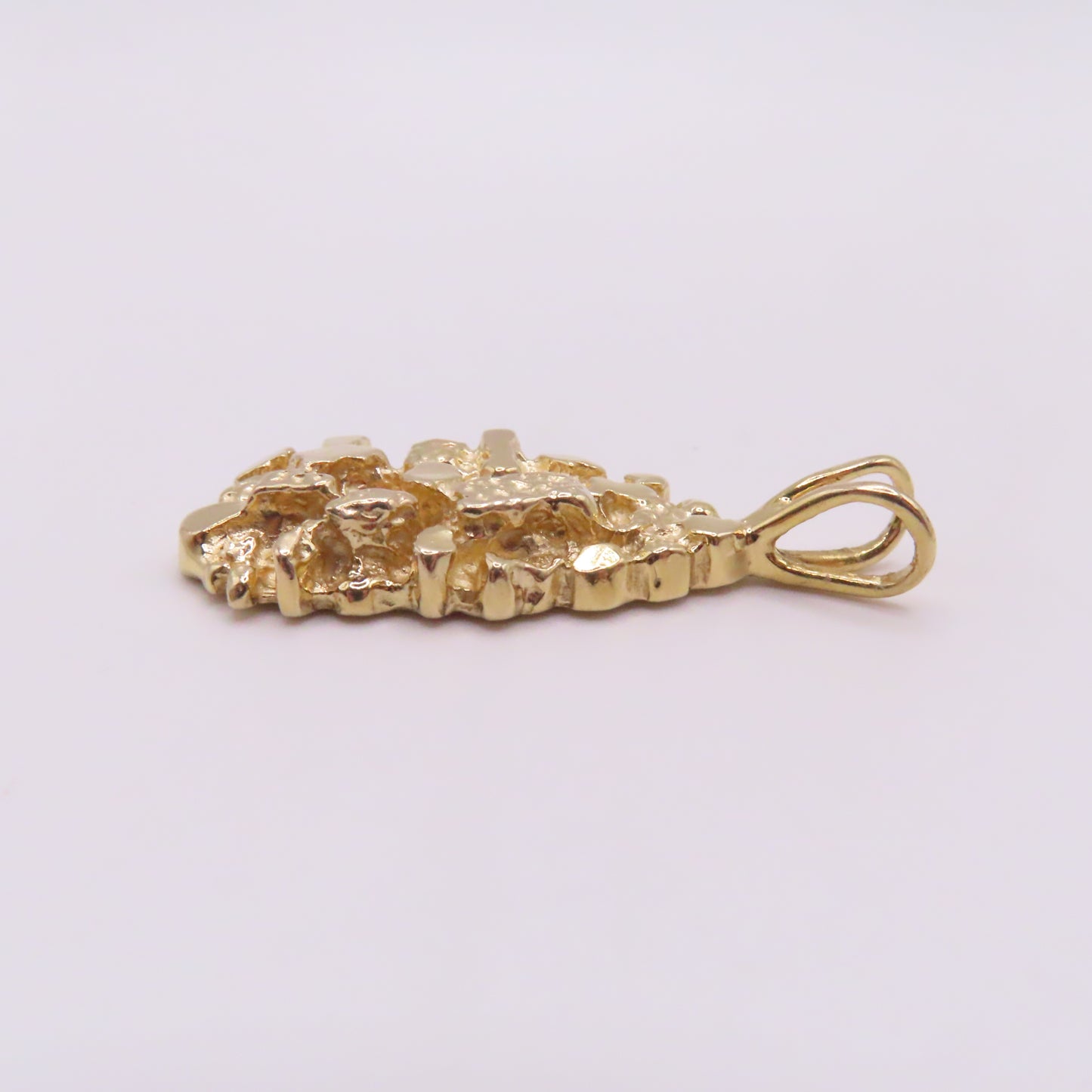 14K Yellow Gold Nugget Pendant 1-1/4" 5.8g