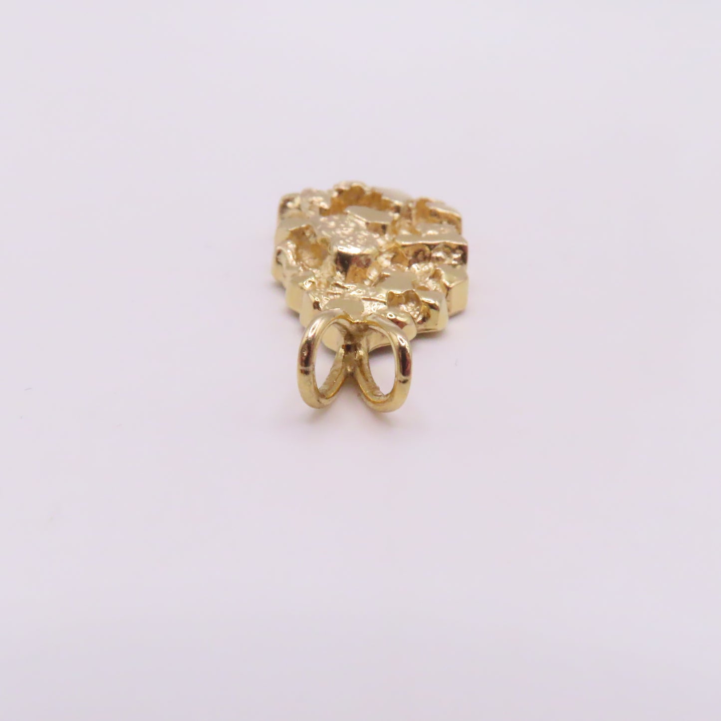 14K Yellow Gold Nugget Pendant 1-1/4" 5.8g