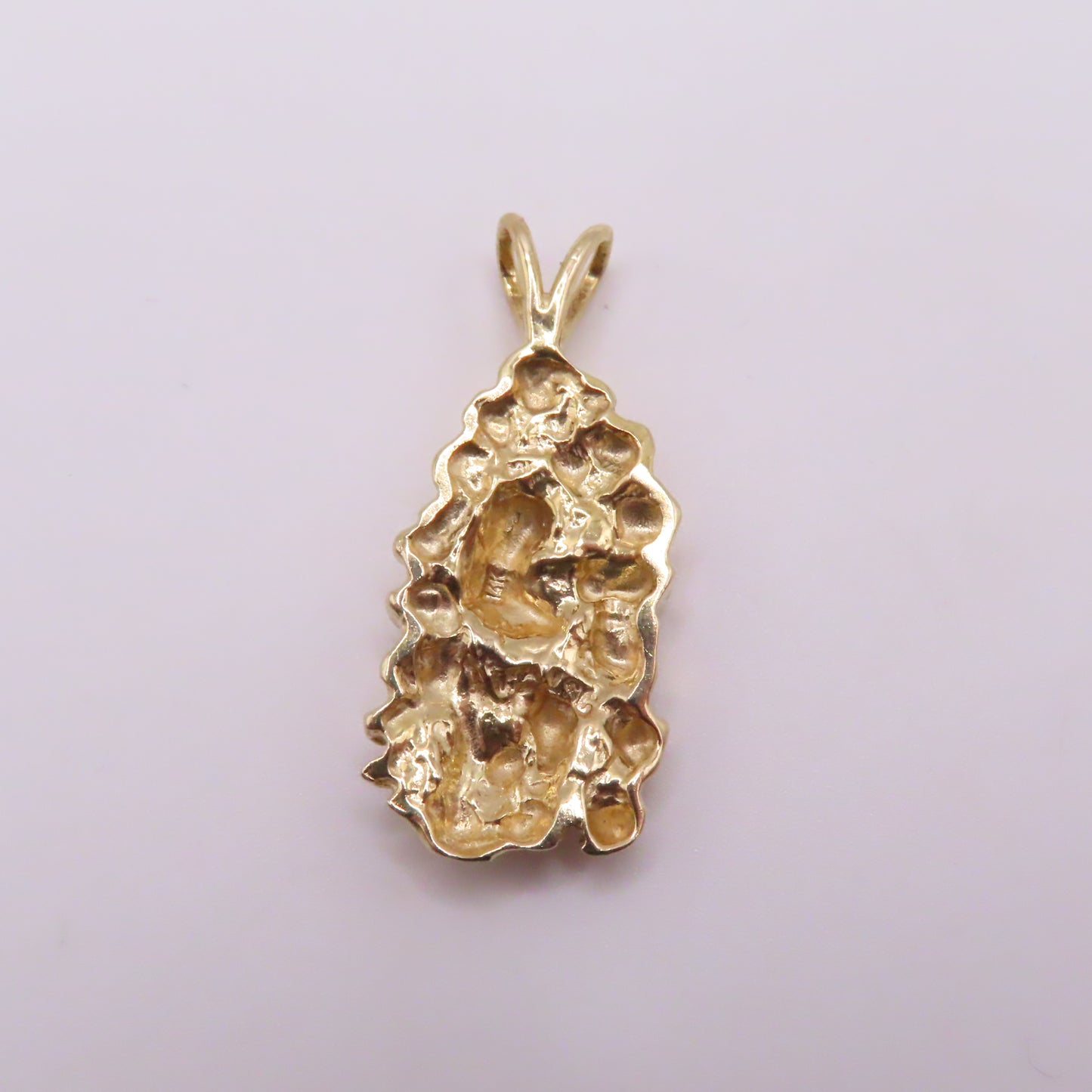 14K Yellow Gold Nugget Pendant 1-1/4" 5.8g