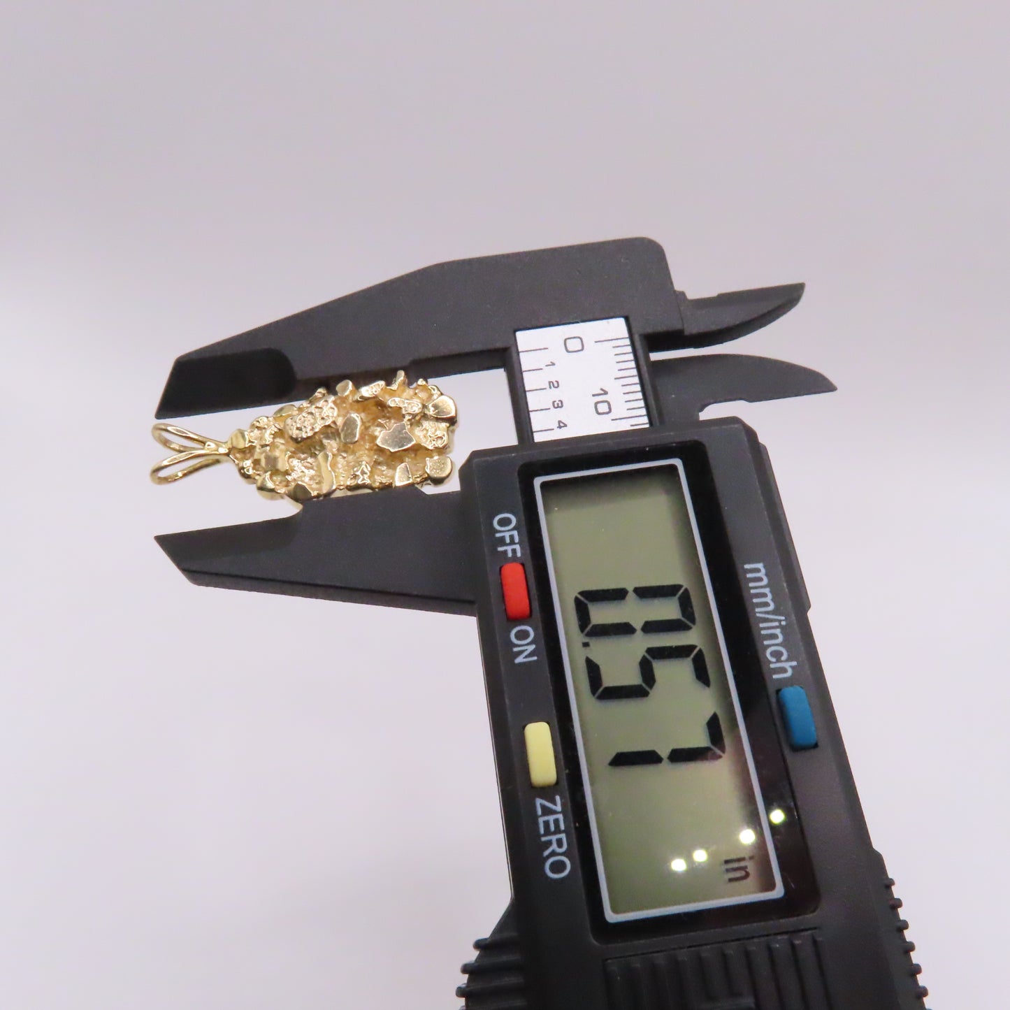 14K Yellow Gold Nugget Pendant 1-1/4" 5.8g