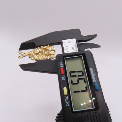 14K Yellow Gold Nugget Pendant 1-1/4" 5.8g