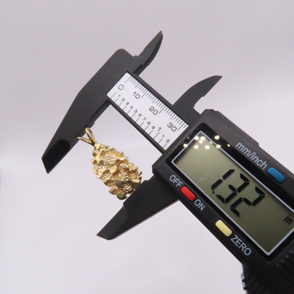 14K Yellow Gold Nugget Pendant 1-1/4" 5.8g