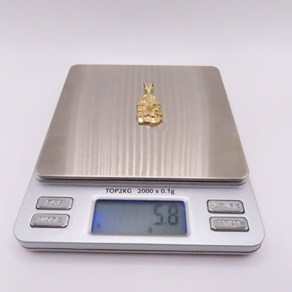 14K Yellow Gold Nugget Pendant 1-1/4" 5.8g