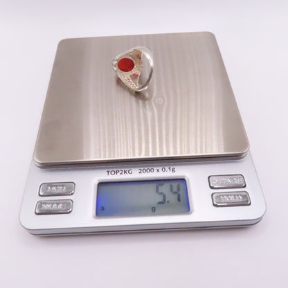 Sterling Silver 925 Oval Carnelian Cabochon Ornate Ring Size 9.25 5.4g