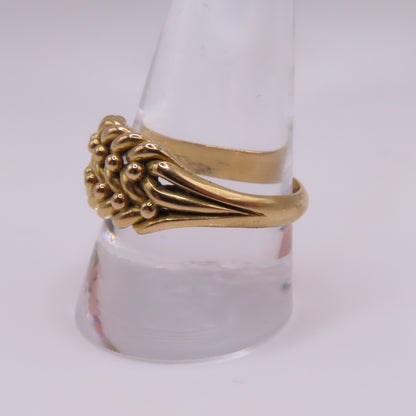Antique 18K Yellow Gold Braided Keeper Edwardian Band Ring Size 11.25 8.7g