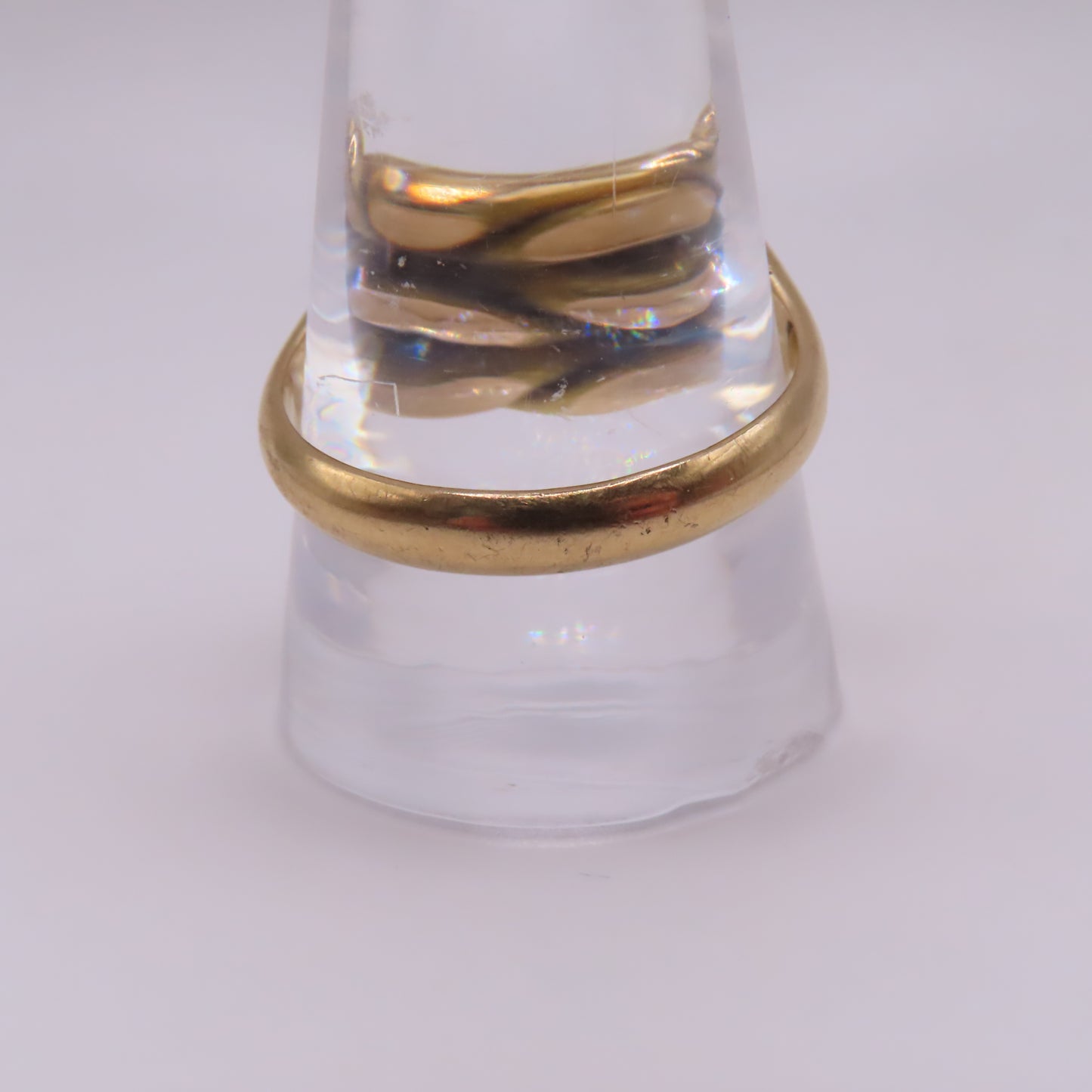 Antique 18K Yellow Gold Braided Keeper Edwardian Band Ring Size 11.25 8.7g
