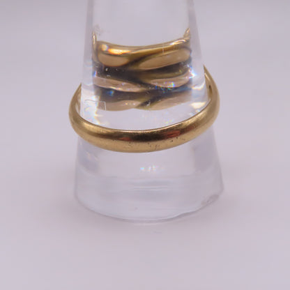 Antique 18K Yellow Gold Braided Keeper Edwardian Band Ring Size 11.25 8.7g