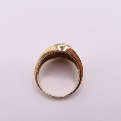 14K Tri Tone Yellow Rose White Gold Virgin Mary Ring Size 11.25 9.3g