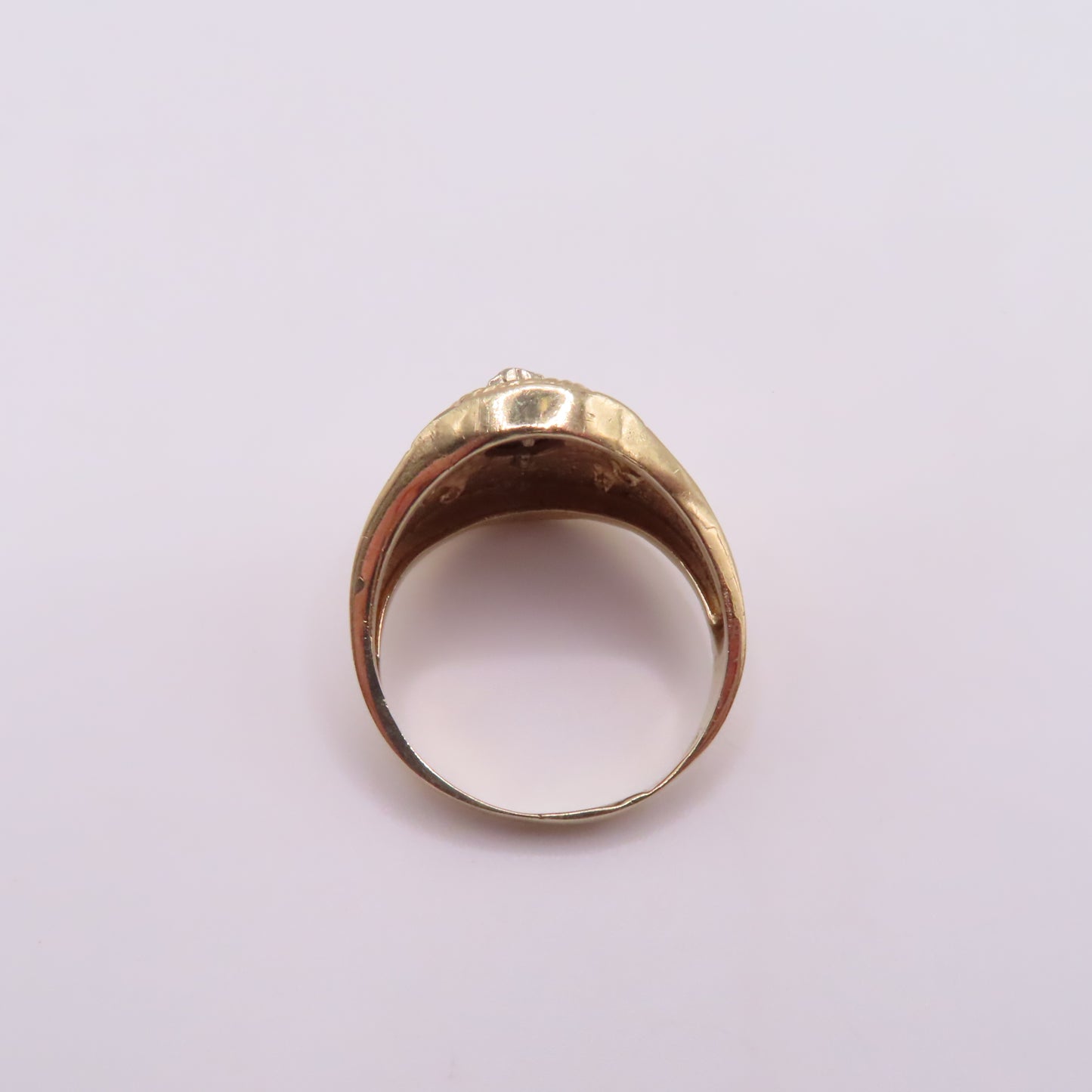 14K Tri Tone Yellow Rose White Gold Virgin Mary Ring Size 11.25 9.3g