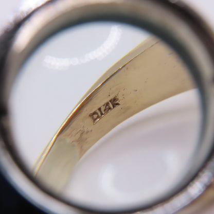14K Tri Tone Yellow Rose White Gold Virgin Mary Ring Size 11.25 9.3g