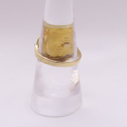 .999 Fine Gold 1 Gram Ingot Bar 14K Yellow Gold Bezel with Diamonds Ring Size 7.25 3.5g