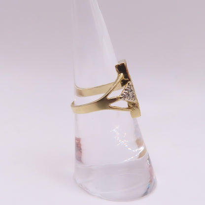 .999 Fine Gold 1 Gram Ingot Bar 14K Yellow Gold Bezel with Diamonds Ring Size 7.25 3.5g