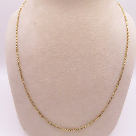 14K Yellow Gold Box Link Chain Necklace 19.5" 4.7g