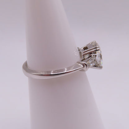 Charles & Colvard 14K White Gold Cushion Cut Moissanite Stone Engagement Ring Size 6.25 3.1g