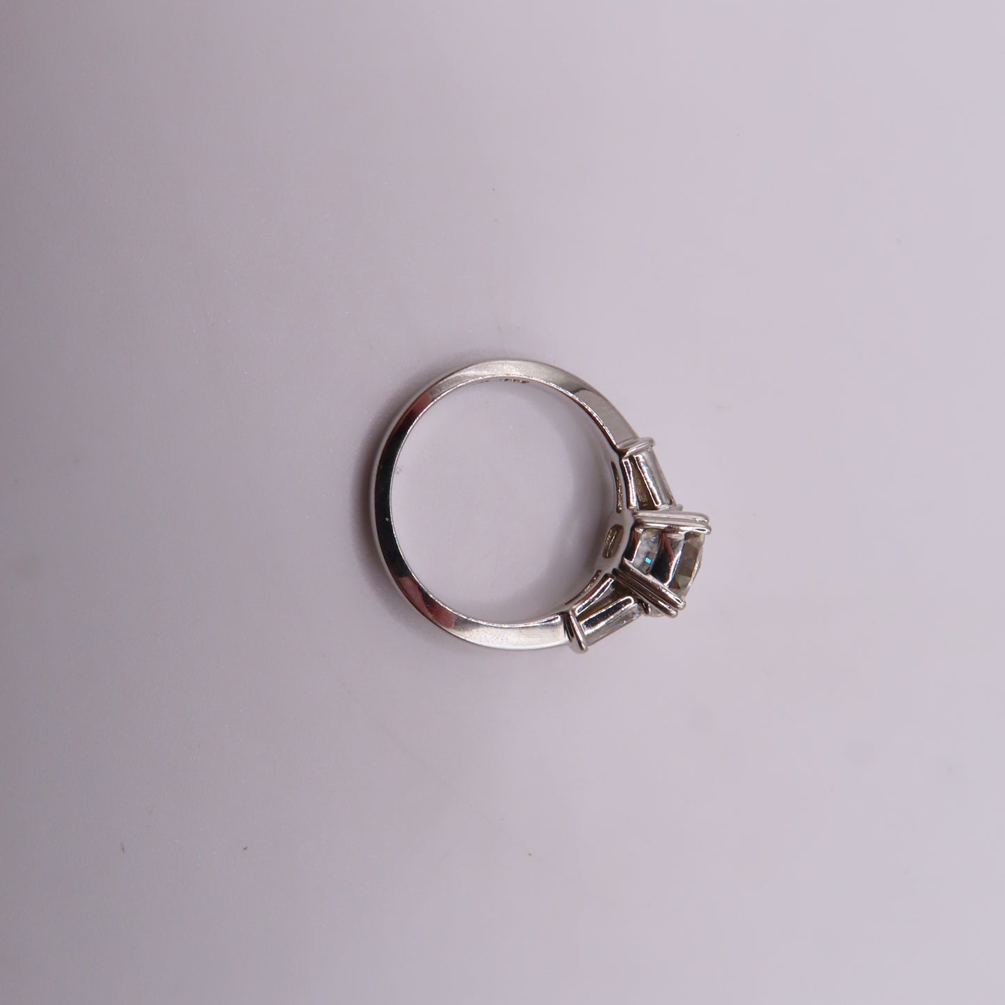 Charles & Colvard 14K White Gold Cushion Cut Moissanite Stone Engagement Ring Size 6.25 3.1g