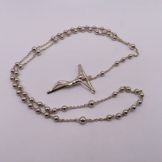 Tiffany & Co. Elsa Peretti Sterling Silver Beaded Rosary with Crucifix