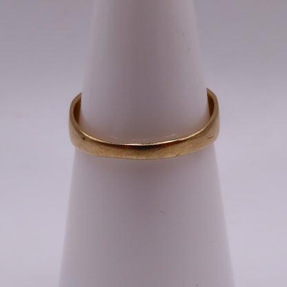 Vintage 15K Yellow Gold Tiger's Eye Cabochon & Seed Pearl Band Ring Size 7 3.1g