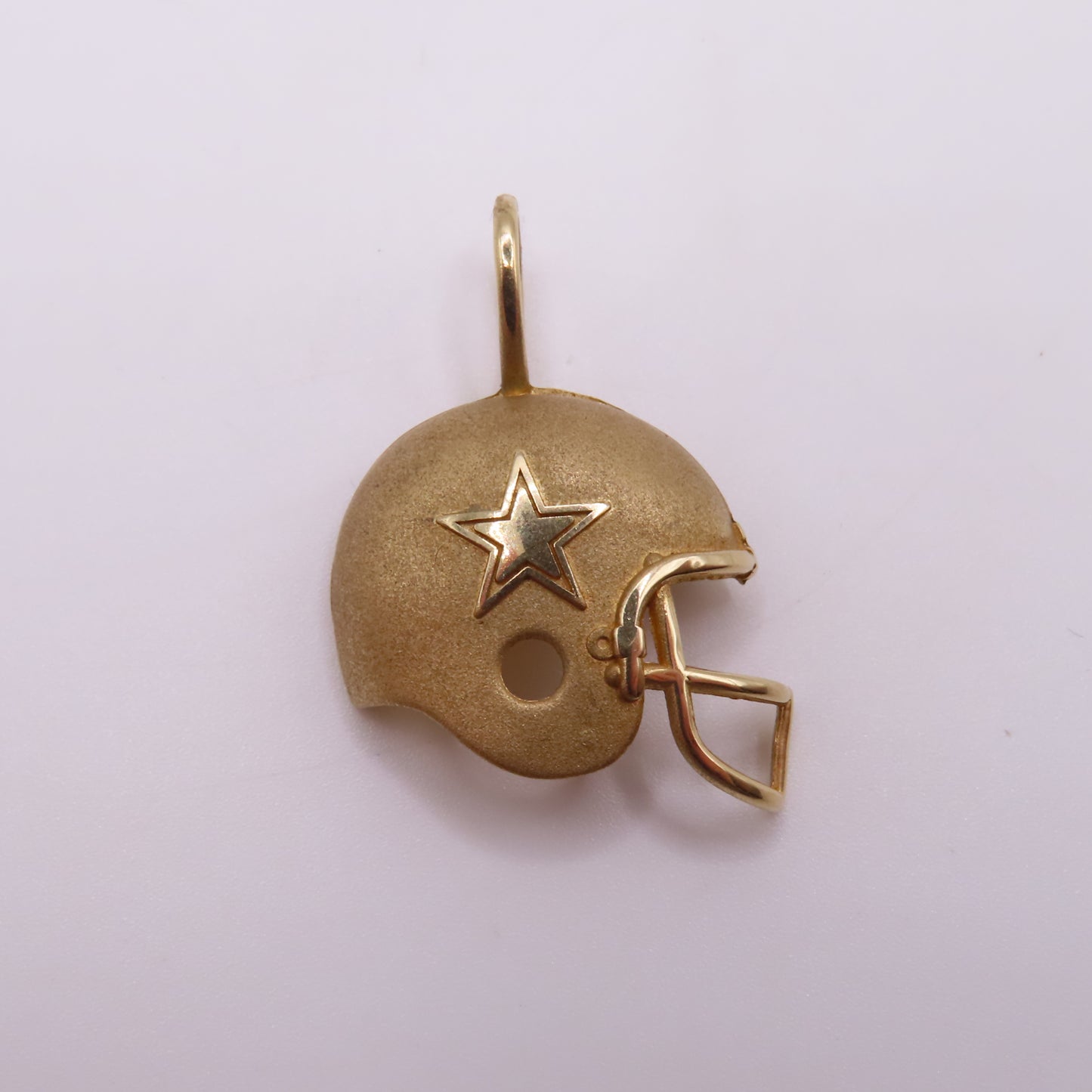 14K Yellow Gold Dallas Cowboys Football Helmet Pendant Charm 1994 Super Bowl XXVIII 1.25" 2.5g