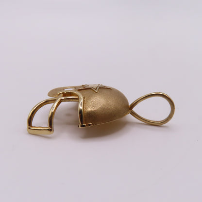 14K Yellow Gold Dallas Cowboys Football Helmet Pendant Charm 1994 Super Bowl XXVIII 1.25" 2.5g