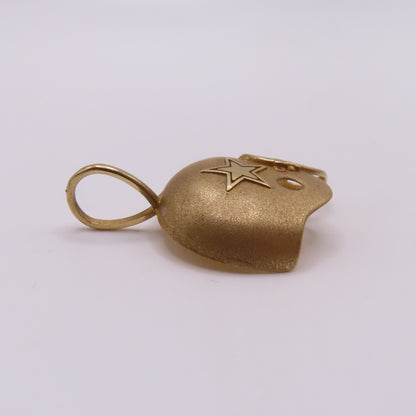 14K Yellow Gold Dallas Cowboys Football Helmet Pendant Charm 1994 Super Bowl XXVIII 1.25" 2.5g