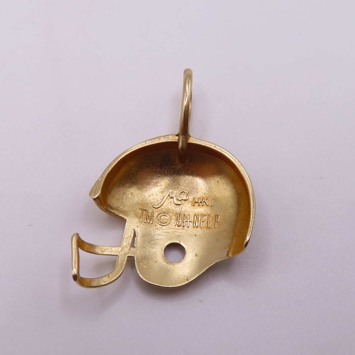 14K Yellow Gold Dallas Cowboys Football Helmet Pendant Charm 1994 Super Bowl XXVIII 1.25" 2.5g