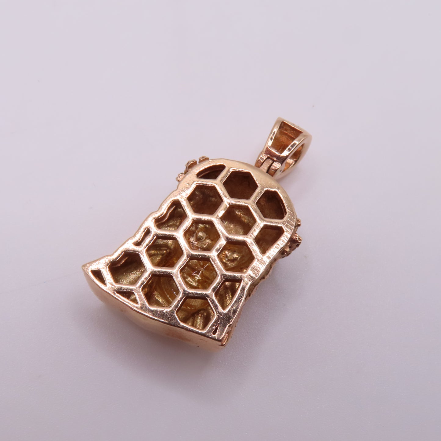 14K Rose Gold Diamond Jesus Head Crown of Thorns 3D Pendant 1.25" 10g