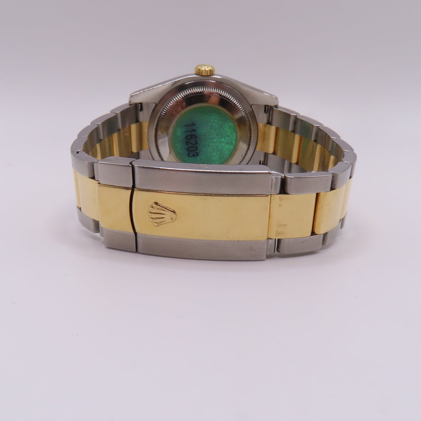 Rolex Datejust 116203 Black Onyx Diamond Dial 36mm 18K Two Tone Automatic Watch