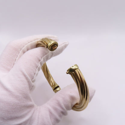 14K Yellow Gold Twisted Hinged Bangle Rope Bracelet 7" 20.3g Italy