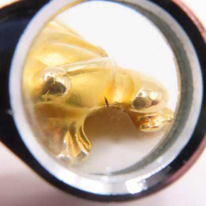 18K Yellow Gold Frog Charm Pendant 3D Hollow Frog Animal Jewelry 1" 2.5g
